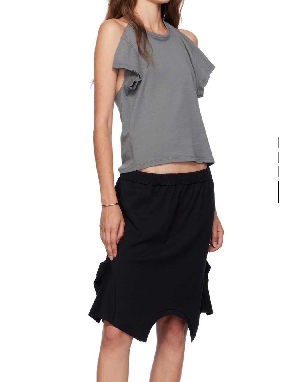 Gimaguas Black Midi Skirt with Curved Hem - Picture 4 of 4